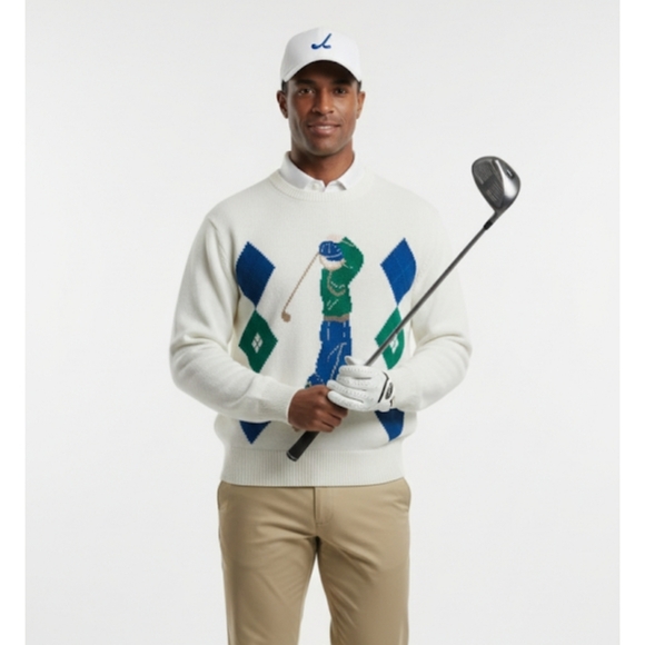 John Ashford Other - John Ashford  Sweater with Blue and Green Golf Design